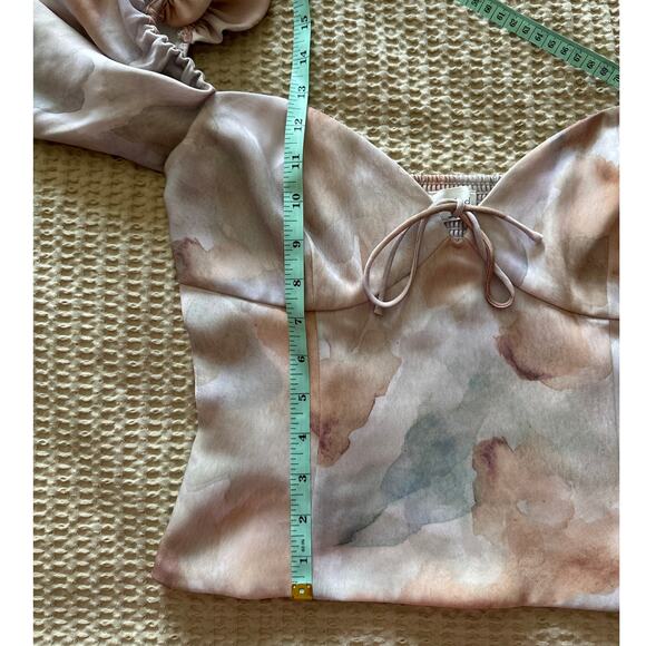 Wilfred‎ Free Novella Long Sleeve Blouse Birch/Pale Sky Aritzia Medium - Picture 5 of 8